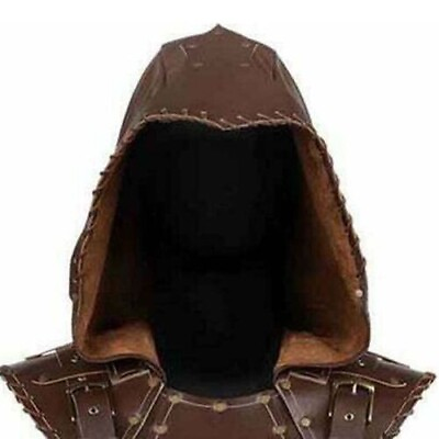 #ad Viking Leather Medieval hood Larp amp; Cosplay Hood Fantasy Armor