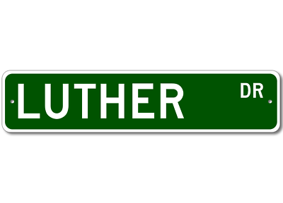 #ad LUTHER Drive Custom Street Sign Personalized Last Name Aluminum Metal Plaque