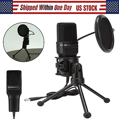#ad USB Microphone adjustable Condenser Mic With Tripod Support for recording music