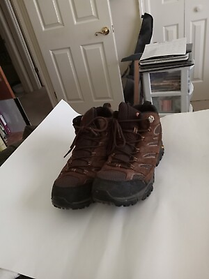 #ad Merrell Vibram Used Leather Men#x27;s Brown waterproof Used 11.5 1 Pair Boots