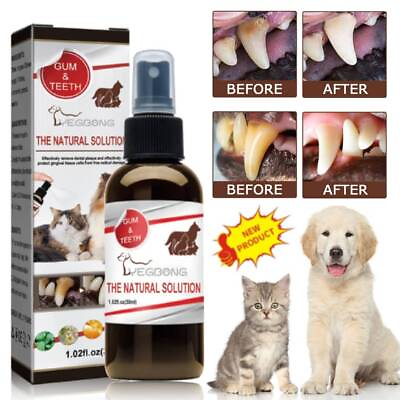 #ad Pet Oral Spray Teeth Cleaning for Dogs amp; Cats Bad Breath Tartar Plaque Removal