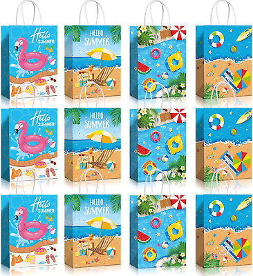 #ad Beach Party Paper Bags Summer Pool Beach Luau Party Favors Supplies Goodie Cand