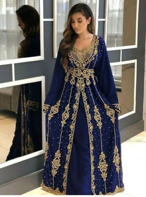 #ad Royal Dubai Moroccan Kaftan Islamic Abaya Maxi Jalabiya Jilbab For Women Dresses