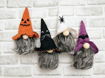 #ad Halloween Gnomes Set of 4 Cute Home Decor
