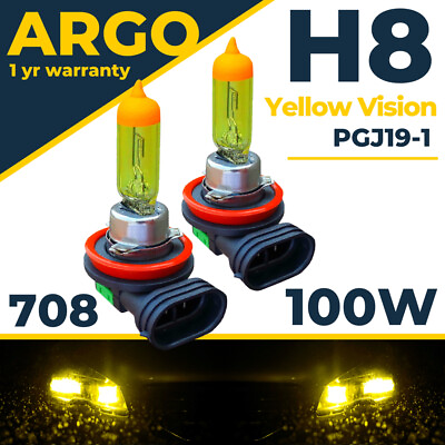 #ad H8 Xenon Jaune Phare Ampoules 100w 708 Brouillard Léger Spots DRL Foglight 12v