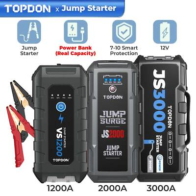 #ad 3000A 12V Gas Diesel Lithium Jump Starter Portable Battery Booster US Safe
