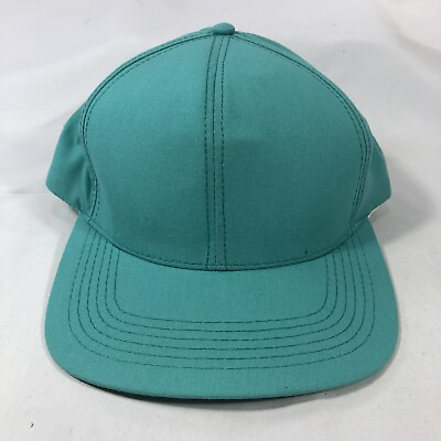 #ad VINTAGE BLANK HAT CAP SNAPBACK BLUE PLAIN USA MADE ADJUSTABLE ONE SIZE FITS MOST
