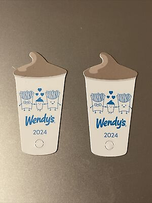 #ad 2 WENDYS FROSTY KEY TAGS ☆ NEW ☆ FREE FROSTY JR WITH PURCHASE ALL YEAR FOR 2024