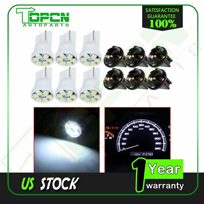 #ad 6pcs Socket T10 194 168 Instrument Panel Dash LED Light Blubs White For Toyota