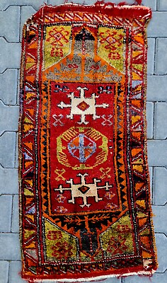 #ad non geometric Antique small rug original antiques welcome home decor