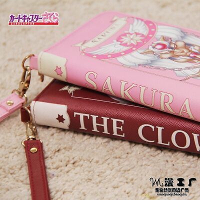 Anime Card Captor Sakura Pink Wallet Cartoon Kinomoto Long Leather Cute Bags $18.99