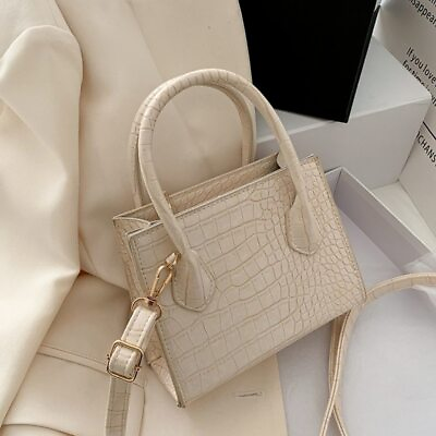 Crocodile Pattern PU Leather Crossbody Bags for Women Chain Shoulder Handbags $13.03