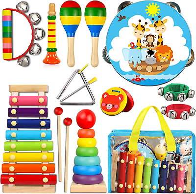 #ad Toddler Musical InstrumentsWooden Percussion Baby Kids Preschool Educational