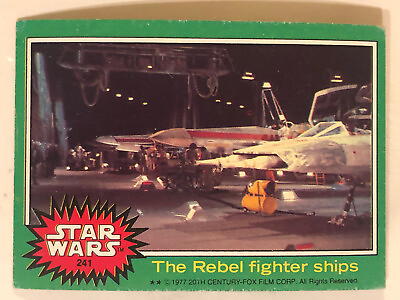 #ad Vintage Star Wars Trading Card Green 1977 #241 The Rebel Fighter Ships