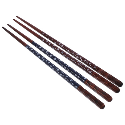 #ad 2 Pair Reusable Chop Stick Japanese Style Wooden Chopsticks Chopsticks