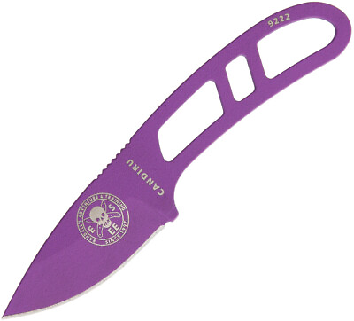 #ad ESEE CANPURPE Candiru Purple Drop Point Fixed Blade Neck Survival Knife Sheath