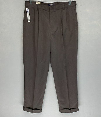 #ad Dockers Khakis Mens Classic Gabardine Pleated Dress Casuals Cuffed Pants 36x32