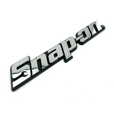 #ad SNAP ON TOOL BOX LOGO EMBLEM Chrome Silver Badge Decal 8quot; INCH LONG NEW