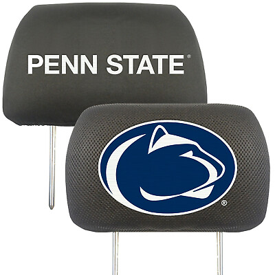 #ad New NCAA Penn State Nittany Lions Car Truck Suv Van 2pc Set Head Rest Covers