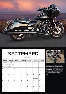 #ad 2024 HARLEY DAVIDSON DELUXE WALL CALENDAR motorcycle biker gift new old school