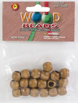 #ad Barrel Wood Beads 13mmX11mm 18 Pkg Maple