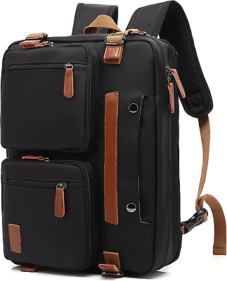 #ad 3 in 1 Laptop Backpack 17.3quot; Briefcase Messenger Bag Black