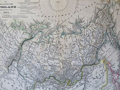 #ad Russian in Asia Siberia Kamchatka Mongolia 1858 Renner engraved hand color map