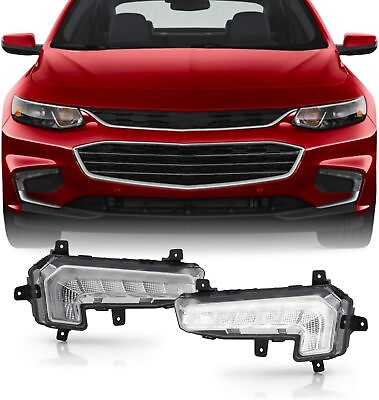 #ad Fog Lights w LED DRL Daytime Running Lamp Pair for 2016 2018 Chevrolet Malibu
