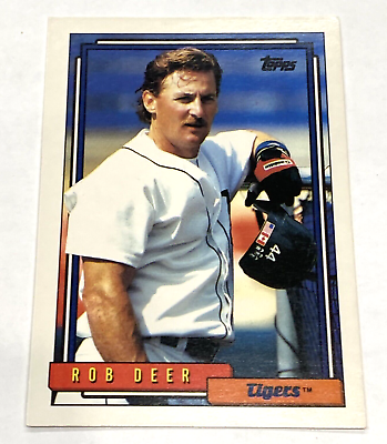 #ad Topps 1992 Rob Deer Baseball Card #441 Detroit Tigers