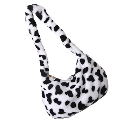 #ad Crossbody Satchel Bags for Women Plush Shoulder Cow Pattern Handbag Casual