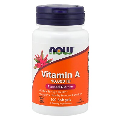 #ad NOW Foods Vitamin A 10000 IU 100 Softgels