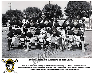 #ad 1960 AFL NFL Inaugural Season Oakland Raiders Team Picture 8 X 10 Photo Picture