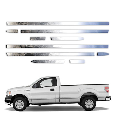 #ad 10p 1 1 2quot; Side Molding fits 2009 2014 F 150 Regular Cab 8#x27; Bed w o Flares by BD
