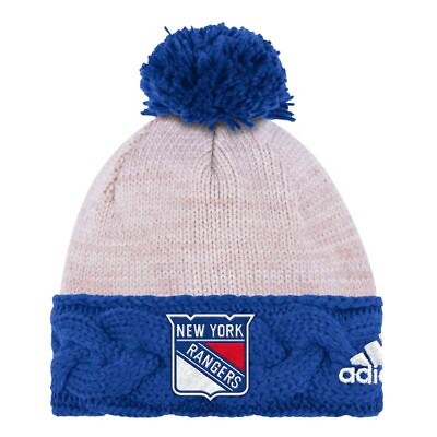 #ad New york Rangers NHL Men#x27;s Adidas Beanie Knit One Size Blue