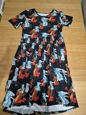 #ad Carolina Dress Room Size 1 UK 8 14 Dragon Print Dress