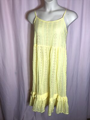 #ad New With Tag Label of Love Small Yellow Sundress Dress Embroidered Lace D18