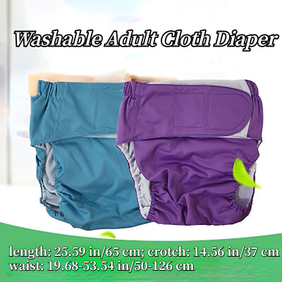#ad 1PC Unisex Adult Cloth Diaper Panties Elderly Disabled Incontinence Nappies