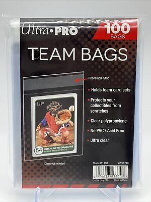 Ultra Pro TEAM Bags 1 Pack of 100 Resealable Team Bags $5.88