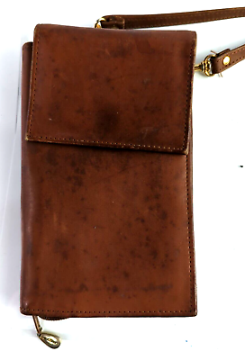 #ad Rolfs La Garde Genuine Leather Wallet Brown Clutch Thin Handbag Purse