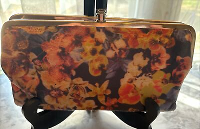 #ad hobo international lauren wallet Floral Pattern Soft Leather Multicolored Exc