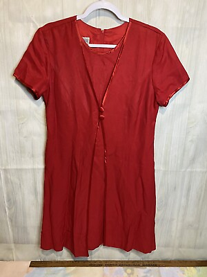 #ad JESSICA HOWARD Red Cap Sleeve Shift Dress Made In USA. See Pictures For Size.