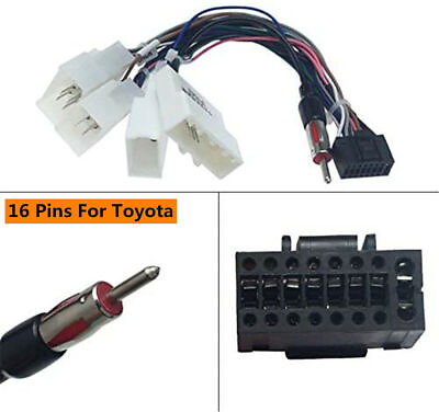 #ad 16 PIN Wiring Harness Connector For Toyota Stereo DVD Android Multimedia Player