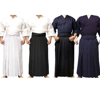 #ad Kendo Iaido Aikido Hapkido Hakama Martial Arts Uniform Kimono Dobok Top Pants