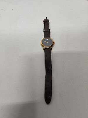 #ad Movado Womens Gold Museum Wrist Watch 87 E4 0814 Vintage needs new battery