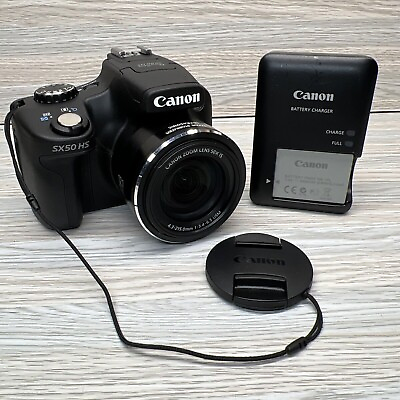 #ad Canon PowerShot SX50 HS Black 12.1MP 50x Optical Zoom 1080p HD Digital Camera