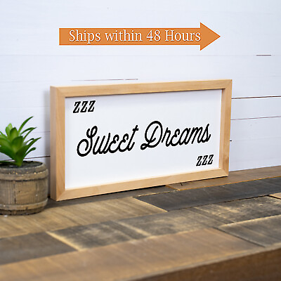 #ad Sweet Dream Sign Framed Wood Bedroom Decor Sleep Bedroom Sign F1 07140001014