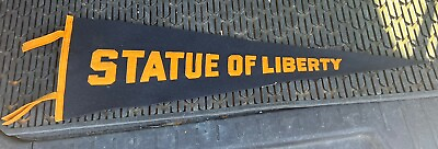 #ad Antique Statue Of Liberty Pennant Felt Rare 1940’s? 1950’s?
