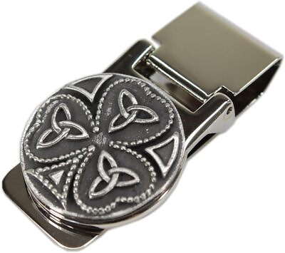 #ad Shamrock Celtic Money Clip Trinity Knot Stainless Steel amp; Pewter Made in Ireland