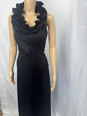 #ad Vintage Womens Black Meleny Road By Sylvia Madon Evening Maxi Dress Sz 9 Elegant