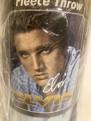 #ad Elvis Presley Cover Rock n Roll The King Fleece Blanket Throw